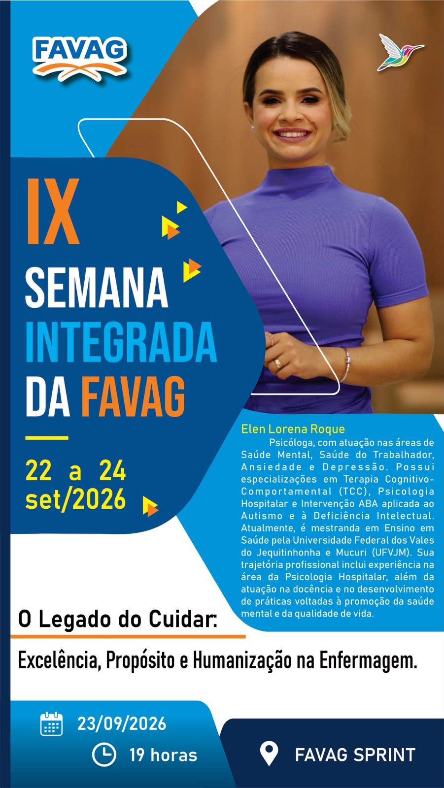 Banner horizontal da IX Semana Integrada da FAVAG
