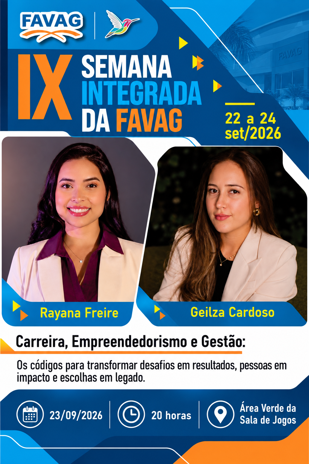 Banner horizontal da IX Semana Integrada da FAVAG